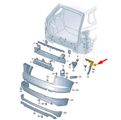 NEW VW TOUAREG CR REAR RIGHT BUMPER UPPER OUTER GUIDE PROFILE 760807356C