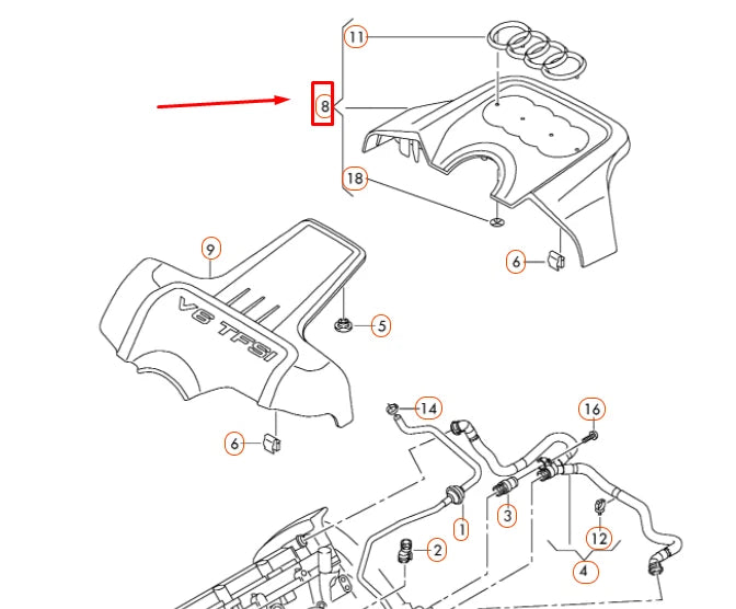 NEW AUDI A4 B8 REAR ENGINE COVER 06E103926N ORIGINAL