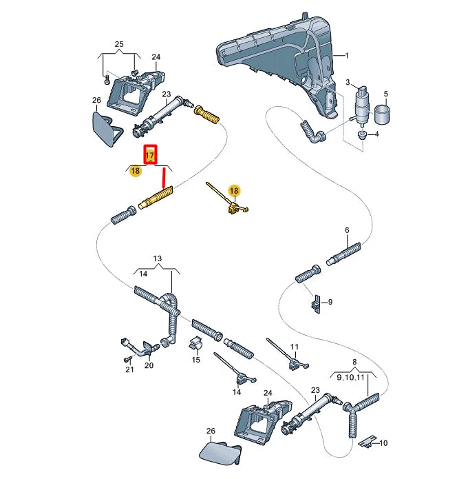 NEW AUDI Q8 4MN HEADLIGHT WASHER HOSE 4M8955663A ORIGINAL