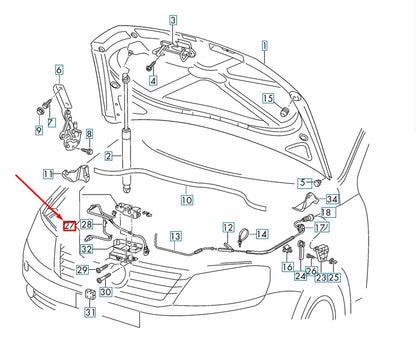NEW VW PASSAT B7 ENGINE HOOD LID LOCK WITH MICRO-SWITCH RHD 3AC823509D