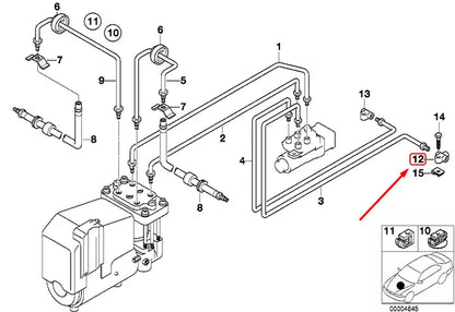 NEW BMW 5 E34 FRONT BRAKE PIPE SUPPORT 34321161239 1161239 ORIGINAL