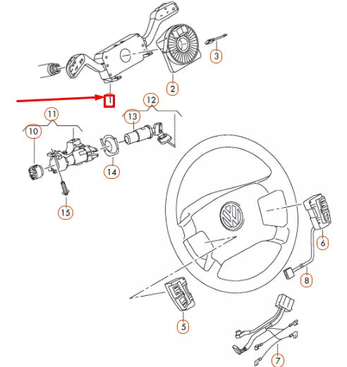 NEW VW TRANSPORTER T5 STEERING COLUMN COMBI SWITCH 7H0953513E9B9 ORIGINAL
