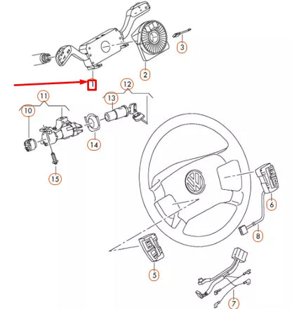 NEW VW TRANSPORTER T5 STEERING COLUMN COMBI SWITCH 7H0953513E9B9 ORIGINAL