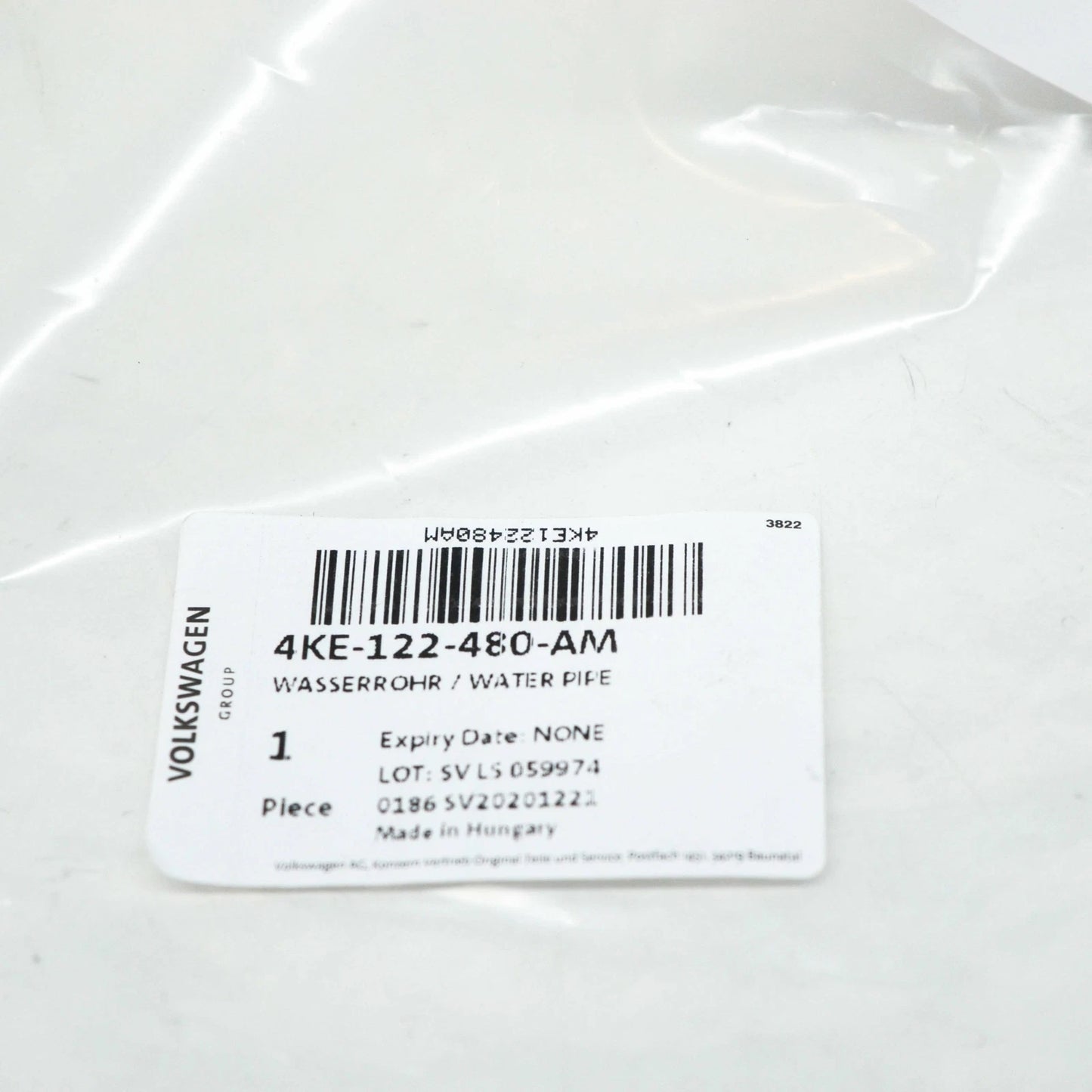 NEW AUDI E-TRON FRONT DRIVE MOTOR INVERTER COOLANT LINE 4KE122480AM ORIGINAL