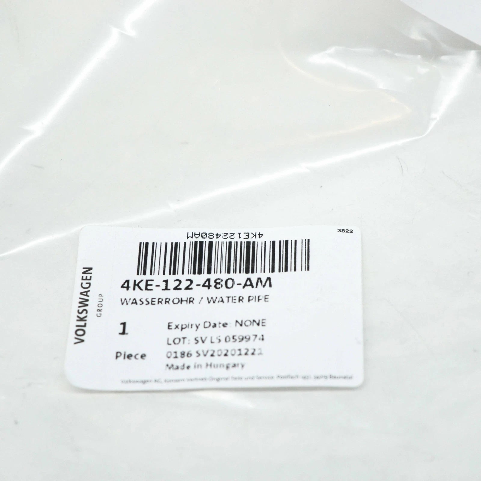 NEW AUDI E-TRON FRONT DRIVE MOTOR INVERTER COOLANT LINE 4KE122480AM ORIGINAL