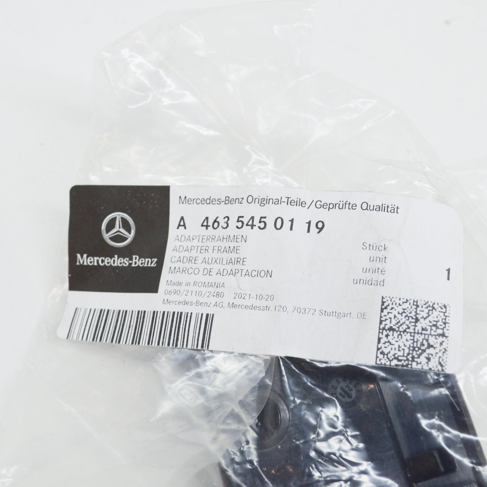 NEW MERCEDES-BENZ G W463 REAR LICENSE PLATE LIGHT ADAPTER A4635450119 ORIGINAL