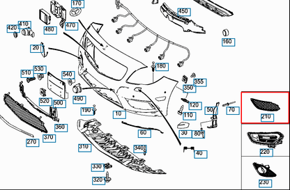 NEW MERCEDES-BENZ CLA C117 FRONT LEFT GRILLE BEZEL A1178850322 ORIGINAL