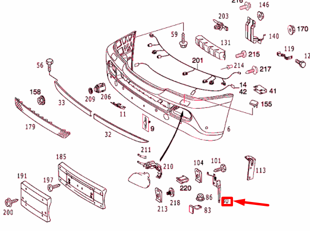 NEW MERCEDES-BENZ ML W163 FRONT LEFT FOG LAMP BRACKET A1638853314 ORIGINAL