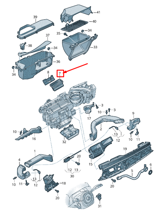 NEW AUDI Q8 4MN AIR DISTRIBUTION HOUSING INTERMEDIATE PLATE 4M1858431 ORIGINAL