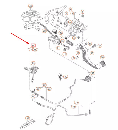 NEW AUDI A1 MK1 CLUTCH HYDRAULIC LINE SEALING KIT 1K0798741 ORIGINAL