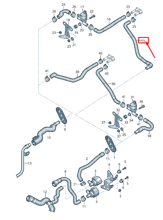 new audi q5 fy engine coolant hose 80b819350r original