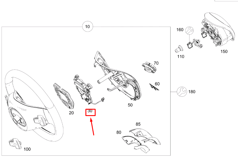 NEW MERCEDES-BENZ S W222 STEERING WHEEL CONTACT PLATE A0994642017 ORIGINAL
