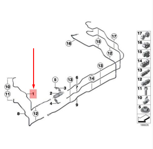 new bmw 7 f01 front fuel pipe feed line 16127220166 7220166 original