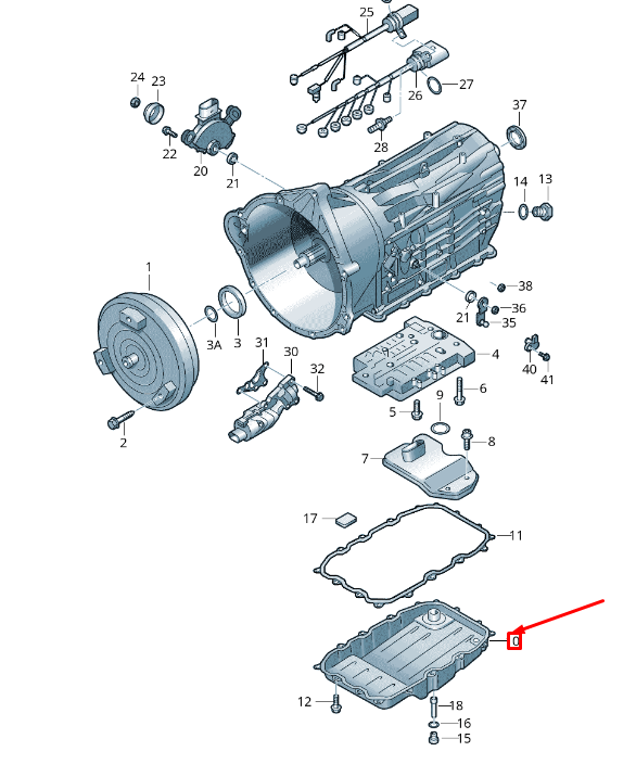 new vw touareg 7p mk2 transmission oil sump 0c8321361 original