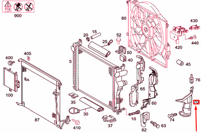 NEW MERCEDES-BENZ S W220 RADIATOR LATERAL RIGHT COVER A2205051088 ORIGINAL