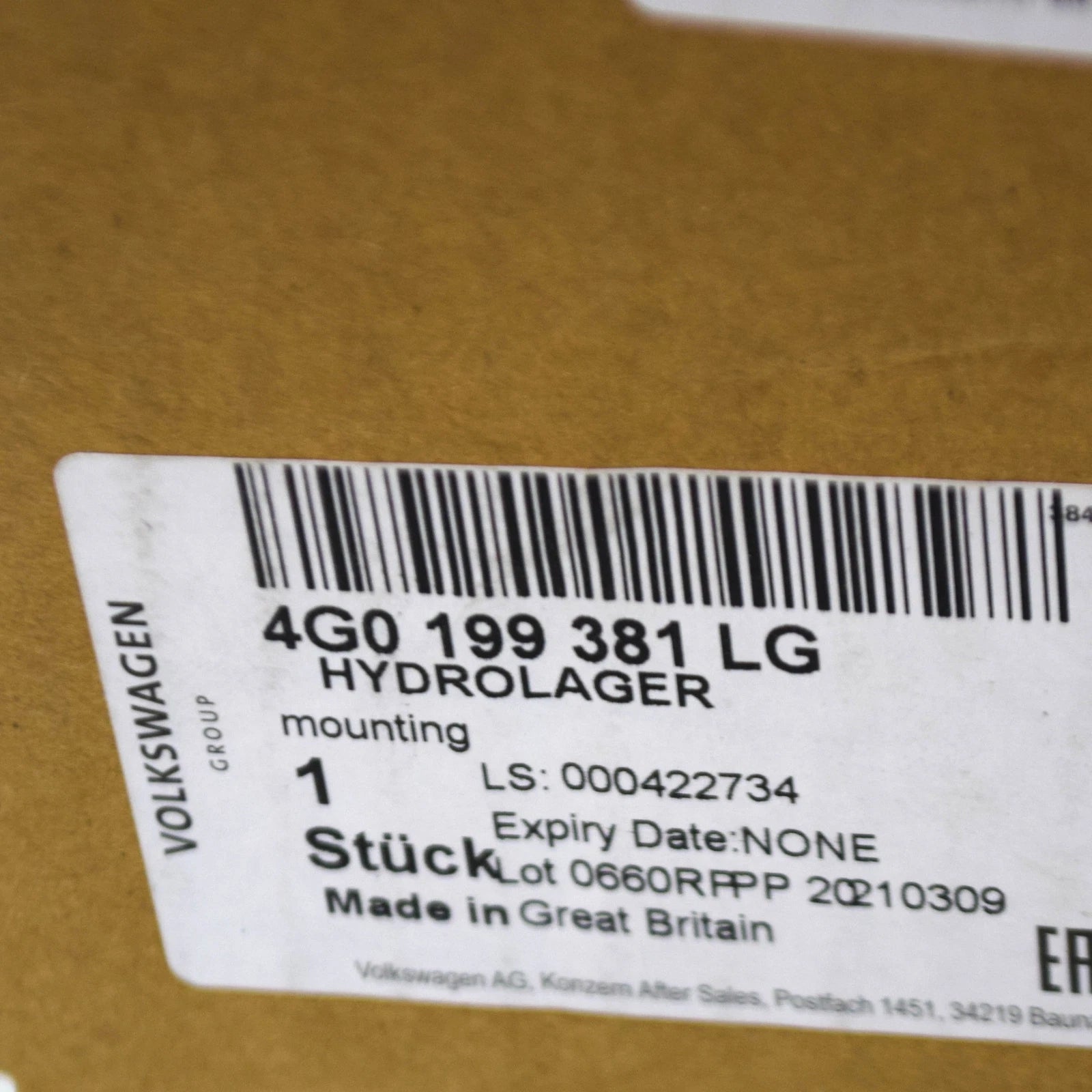 NEW AUDI A7 SPORTBACK 4G8 LEFT ENGINE MOUNTING 4G0199381LG ORIGINAL