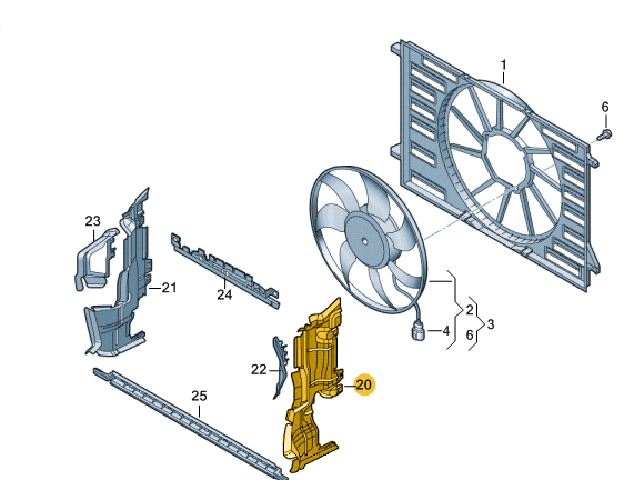 NEW AUDI A4 B9 AVANT LEFT RADIATOR AIR GUIDE 8W0121283BS ORIGINAL