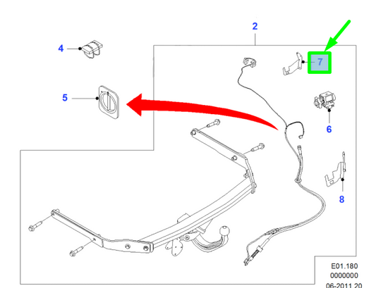 new ford grand c-max mk2 tow bar hand wheel bracket 1747231 original