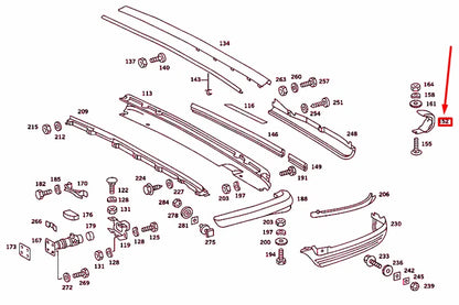 NEW MERCEDES-BENZ SL R107 REAR RIGHT BUMPER GUARD A1168800855