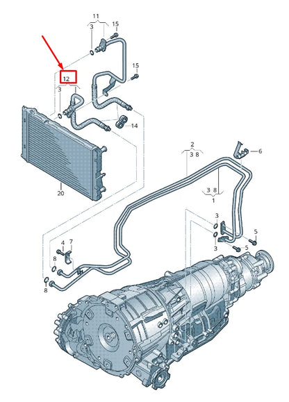 NEW AUDI Q5 8R GEARBOX OIL PRESSURE LINE 8R0317825J ORIGINAL