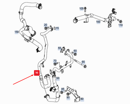 new mercedes-benz gle w167 engine coolant line a6542032901 original