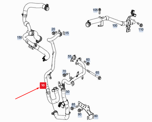 new mercedes-benz gle w167 engine coolant line a6542032901 original