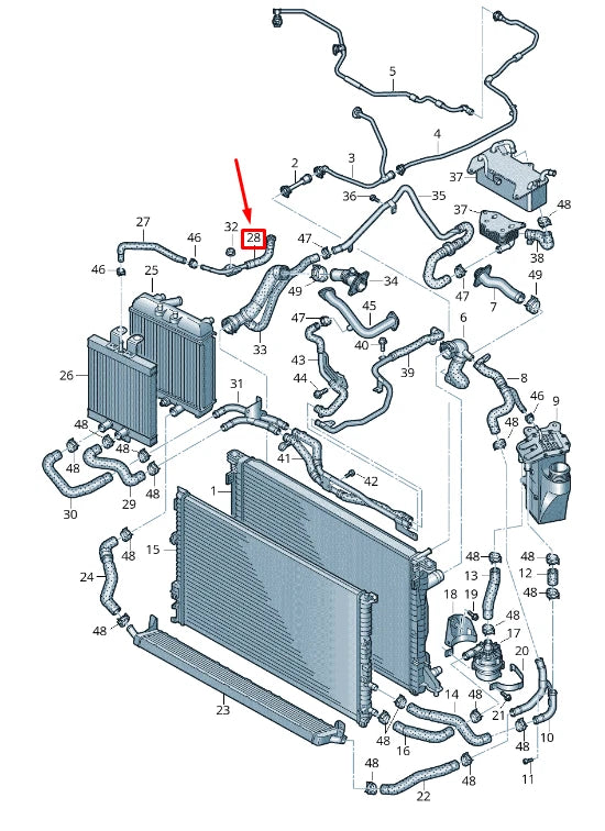 NEW AUDI A5 SPORTBACK F5 ENGINE COOLANT HOSE 8W0121086D