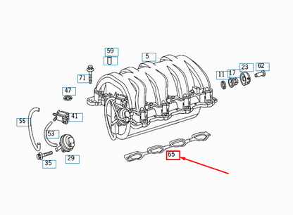 new mercedes-benz sl r129 intake manifold gasket a1131411380 original