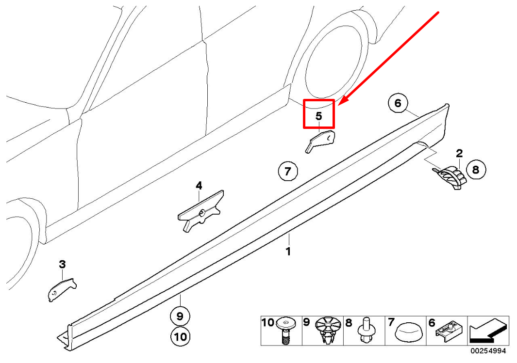new bmw 3 e90 rear right sill rub plate 7166876 51777166876 original