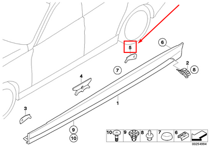 new bmw 3 e90 rear right sill rub plate 7166876 51777166876 original