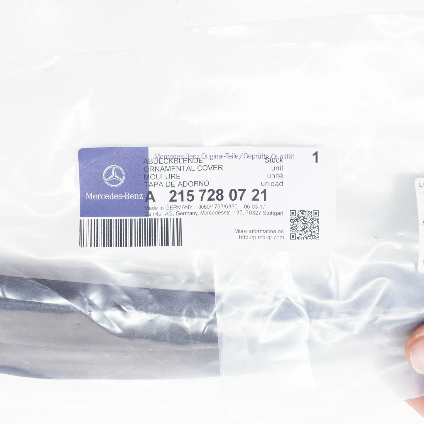 NEW MERCEDES-BENZ CL C215 FRONT LEFT DOOR REAR COVER MOLDING A2157280721