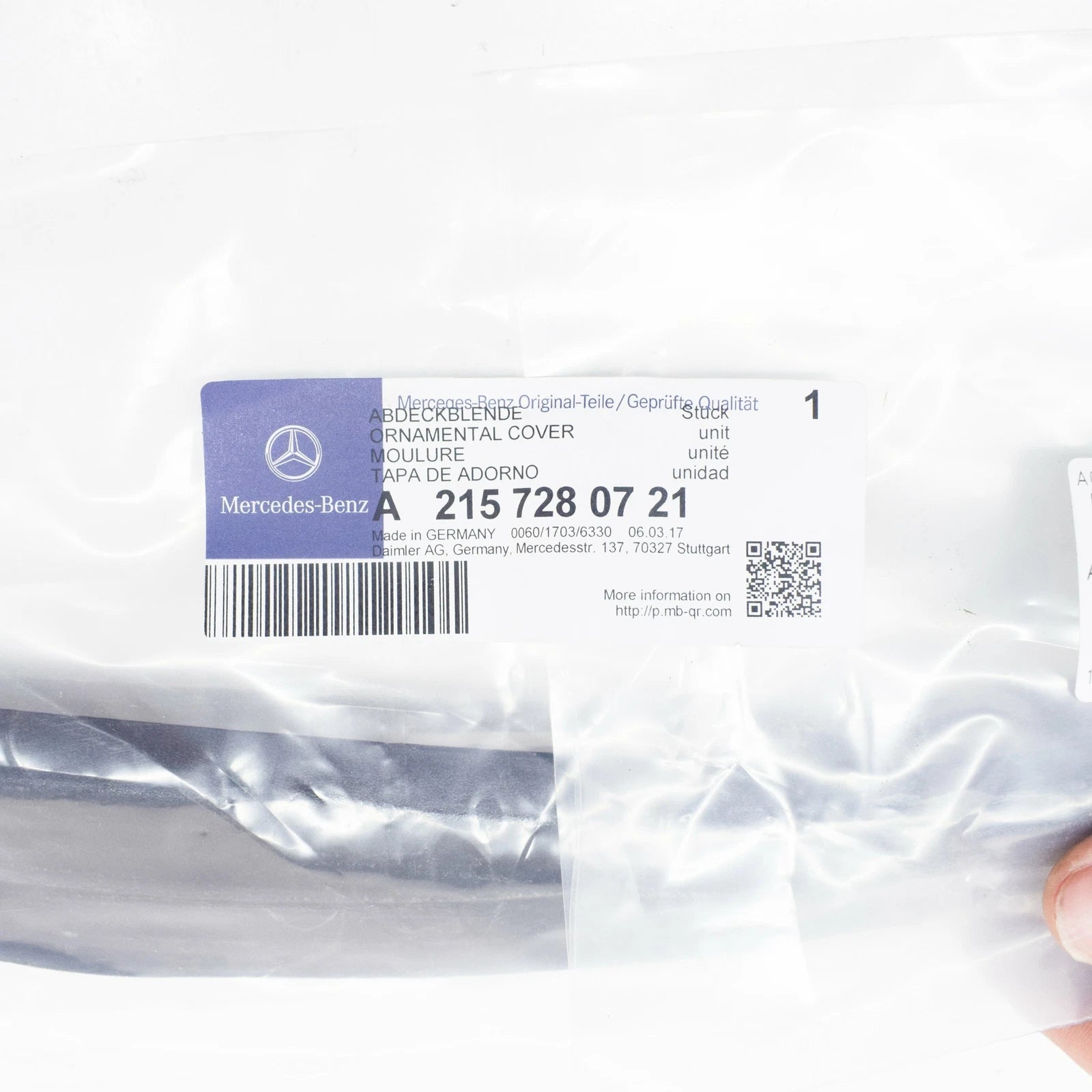 NEW MERCEDES-BENZ CL C215 FRONT LEFT DOOR REAR COVER MOLDING A2157280721