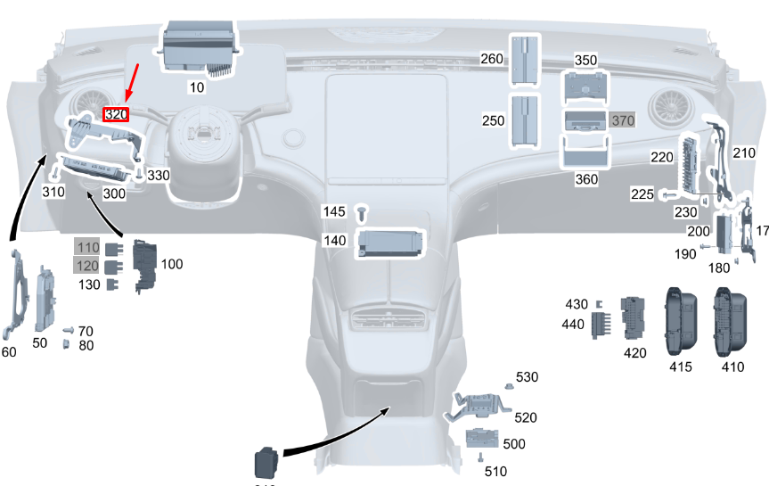 new mb gle w167 instrument cluster control unit bracket lhd a1675451400 original