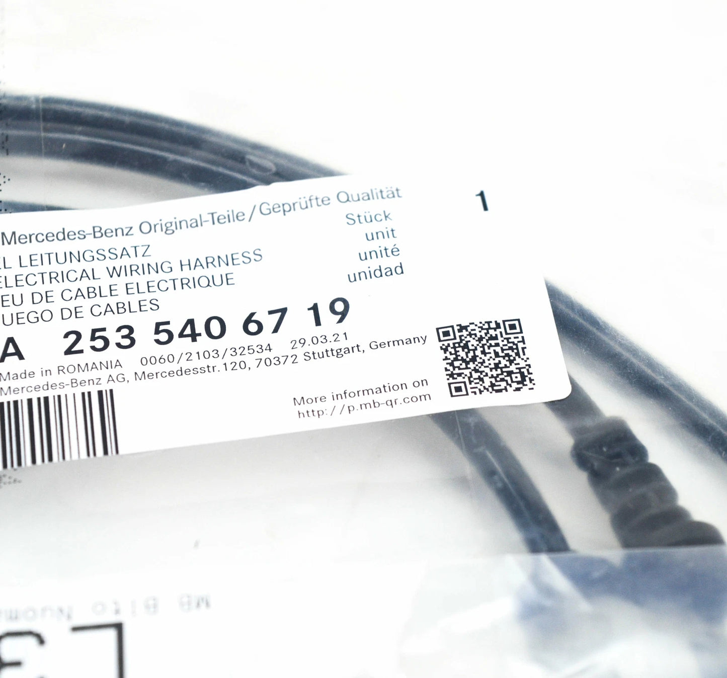 NEW MB GLC COUPE C253 FRONT AXLE LEFT CABLE HARNESS A2535406719 ORIGINAL