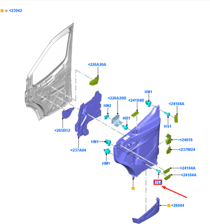 new ford transit mk4 front door panel screw 1479534 w502660-s303 original