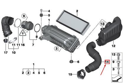 new mini countryman r60 air inlet intake manifold hose 13719804245 original