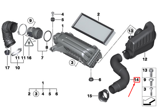new mini countryman r60 air inlet intake manifold hose 13719804245 original