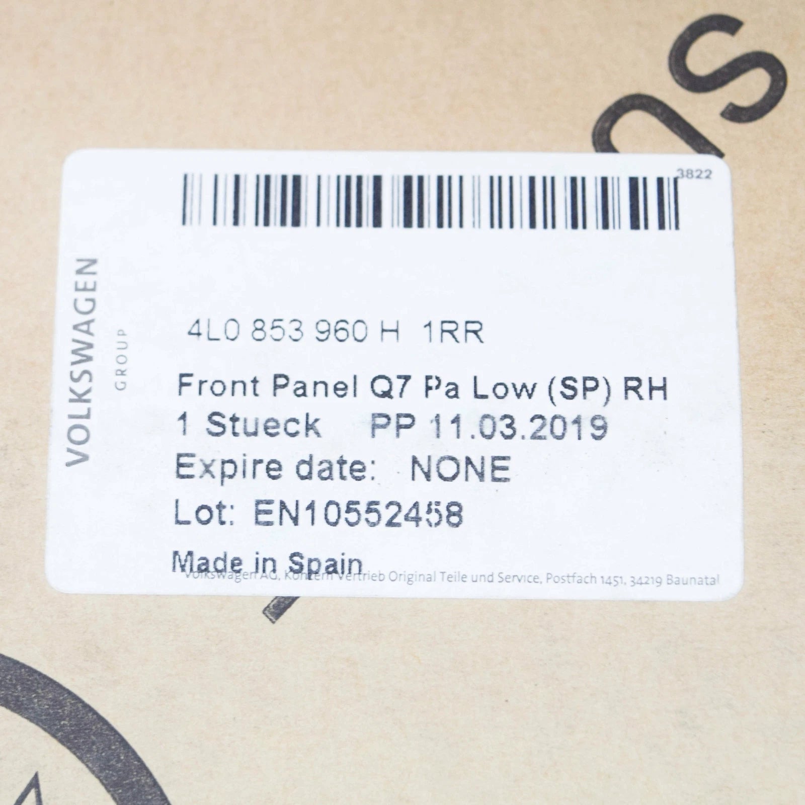 NEW AUDI Q7 4L FRONT RIGHT DOOR LOWER COVER 4L0853960H1RR