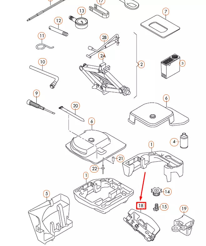 NEW AUDI A4 B8 JACK RETAINER 8K9813685 ORIGINAL