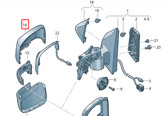 new vw crafter sy front right door mirror cover cap 7c08575289b9 original