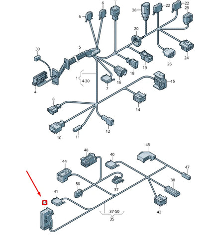 NEW VW TOUAREG 7P MK2 FLAT CONTACT HOUSING WITH CAP 32 PIN 1J0972977D