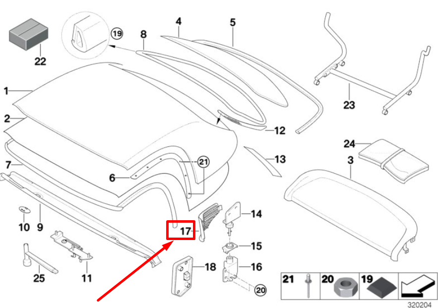new bmw z8 e52 rear right moulding air outlet 7025544 54217025544 original