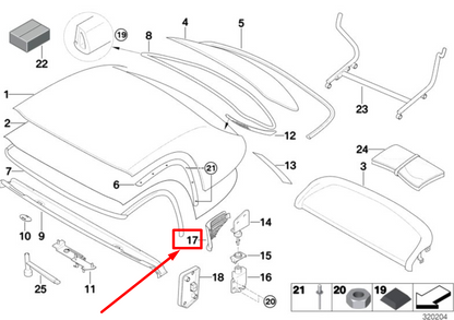 new bmw z8 e52 rear right moulding air outlet 7025544 54217025544 original