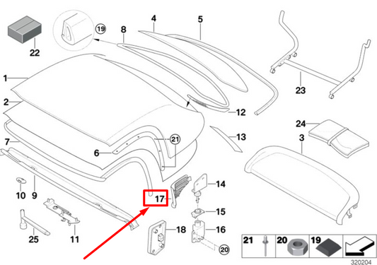 new bmw z8 e52 rear right moulding air outlet 7025544 54217025544 original