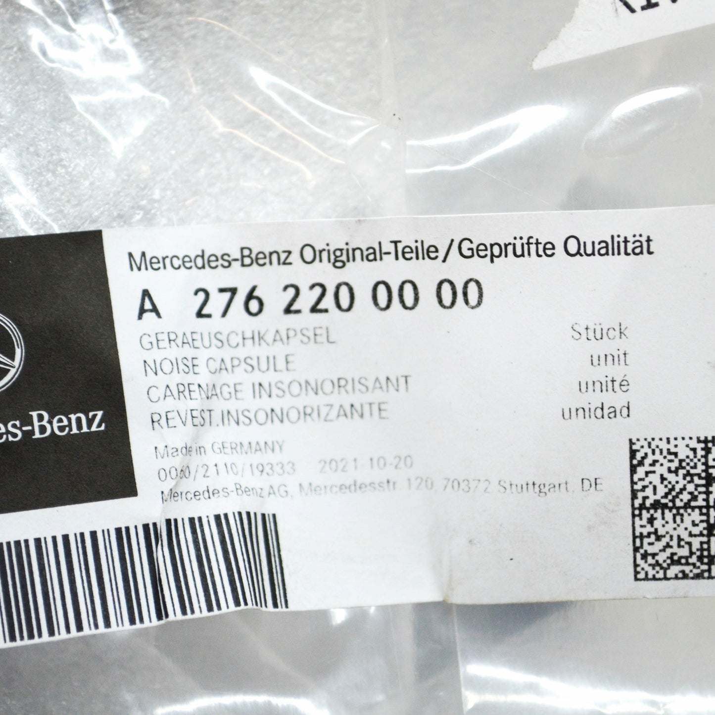 NEW MB E W212 ENGINE HIGH PRESSURE PUMP INSULATION HOUSING A2762200000 ORIGINAL