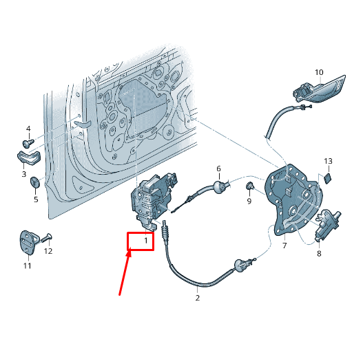 new audi a8 4n front left door lock lhd 4n1837015a original
