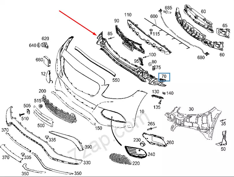 NEW MERCEDES-BENZ C-CLASS W205 FRONT BUMPER LOWER BRACKET A2058851365 ORIGINAL