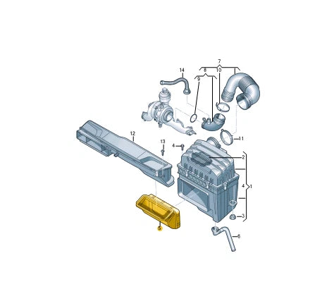 NEW VOLKSWAGEN ATLAS CA1 CROSS SPORT ENGINE AIR INTAKE TUBE 3QF129618 ORIGINAL