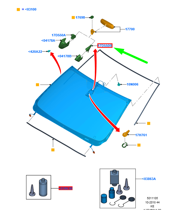 new ford ranger t6 mk1 rain sensor cover 1733873 ab39-17d550-aa3yyw original