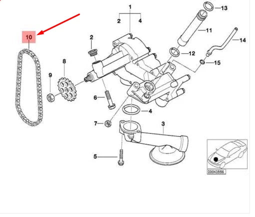 NEW BMW 7 E32 OIL PUMP CHAIN 11417576916 7576916 ORIGINAL